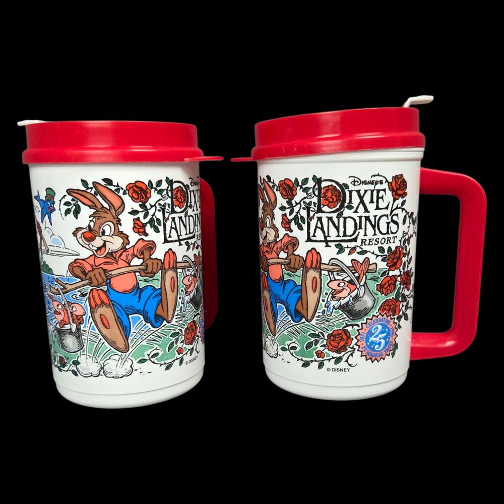 Disneys Dixie Landings Resort 25th Anniversary Brer Rabbit Bear Fox Mugs Set